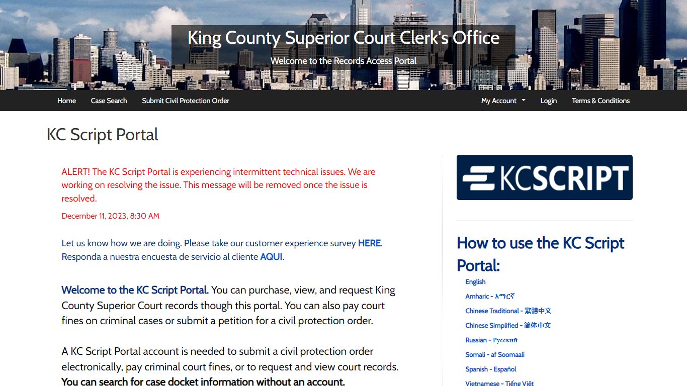KC Script Portal | KC-Script Portal - King County, Washington